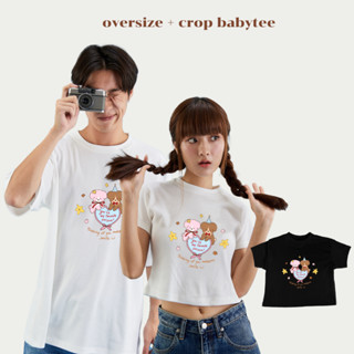 เสื้อยืด เสื้อคู่ พร้อมส่งลาย My favorite person เสื้อครอป โ…