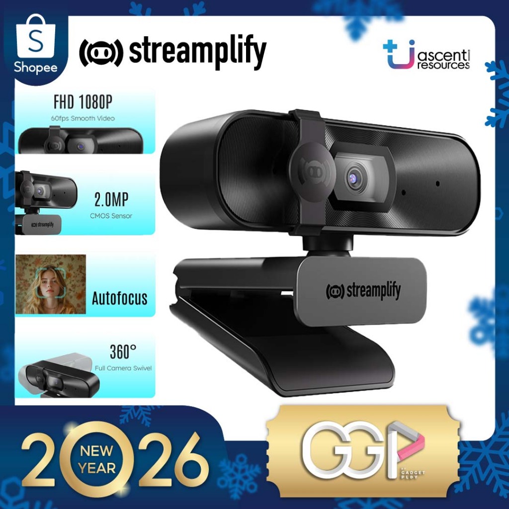 Streamplify Cam mini WEBCAM FHD 1080P ที่ 60fps เว็ปแคมภาพคมชัด 2.0 ล้านพิกเซล [กรุงเทพฯเลือกส่งด่วน