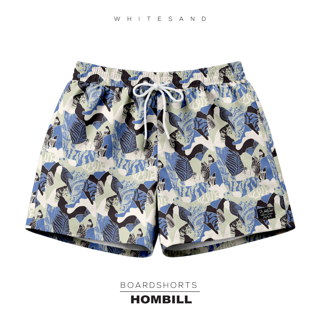 WhiteSand Men Boardshorts | กางเกงว่ายน้ำผู้ชาย ลาย Shell Fish