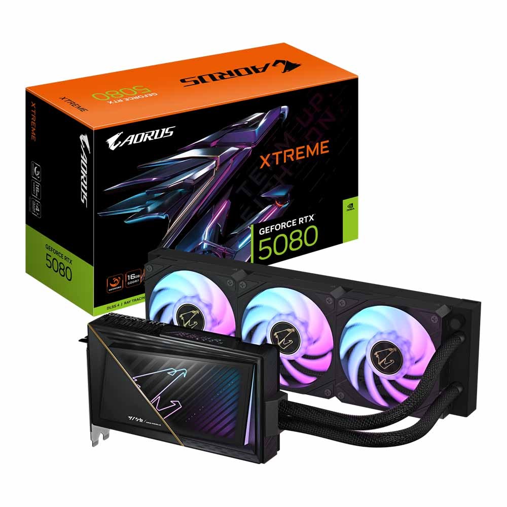 VGA (การ์ดแสดงผล) GIGABYTE AORUS GEFORCE RTX 5080 XTREME WATERFORCE 16G - 16GB GDDR7 (GV-N5080AORUSX