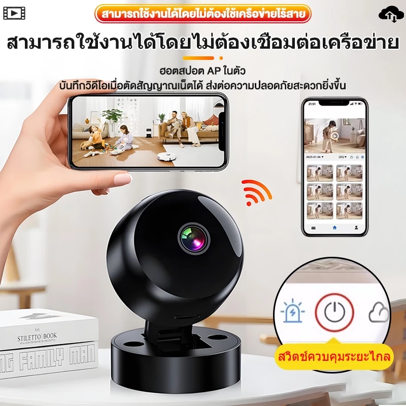 【มุมกว้างพิเศษ 360°】 8K/Full HD กล้องวงจร กล้องแอบ กล้อง 360 องศา กล้องรูเข็ม ก้องวงจรปิด วงจรปิด mini camera thumbnail 8