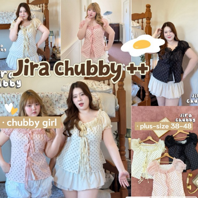 (ส่วนลดโปรเปิดร้าน+ส่งฟรีโค้ดคุ้ม✅) เสื้อแขนตุ๊กตาลายจุด ดีเทล เสื้อ 2 ชิ้น ตัวแขน ตัวใน แต่งด้วยผ้าโรซี่ (38-48)
