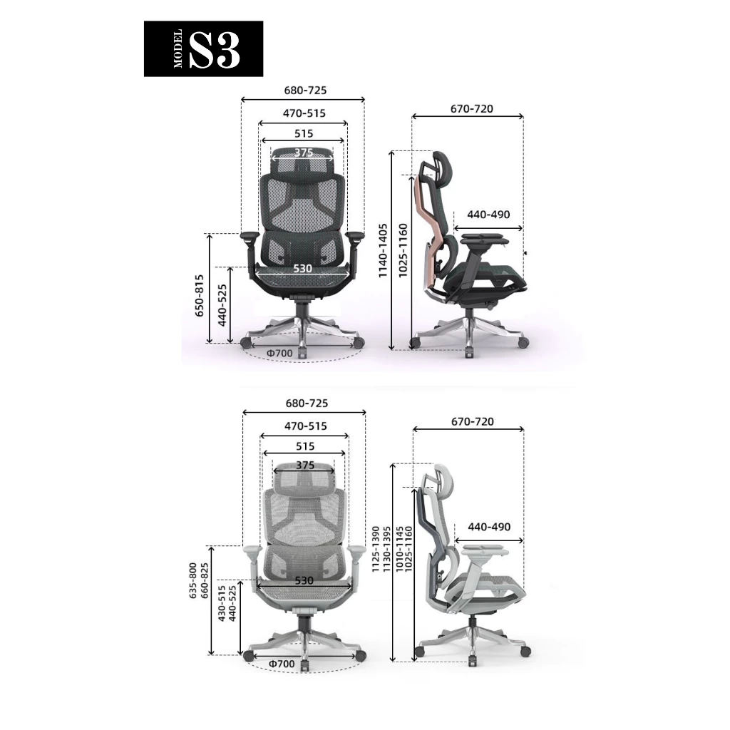WORKSELECTED  Model-S3 เก้าอี้สุขภาพ พนักพิงปรับได้ 6 ระดับ ที่วางแขน6D เบาะเลื่อนได้ รับประกัน 5 ปี thumbnail 5