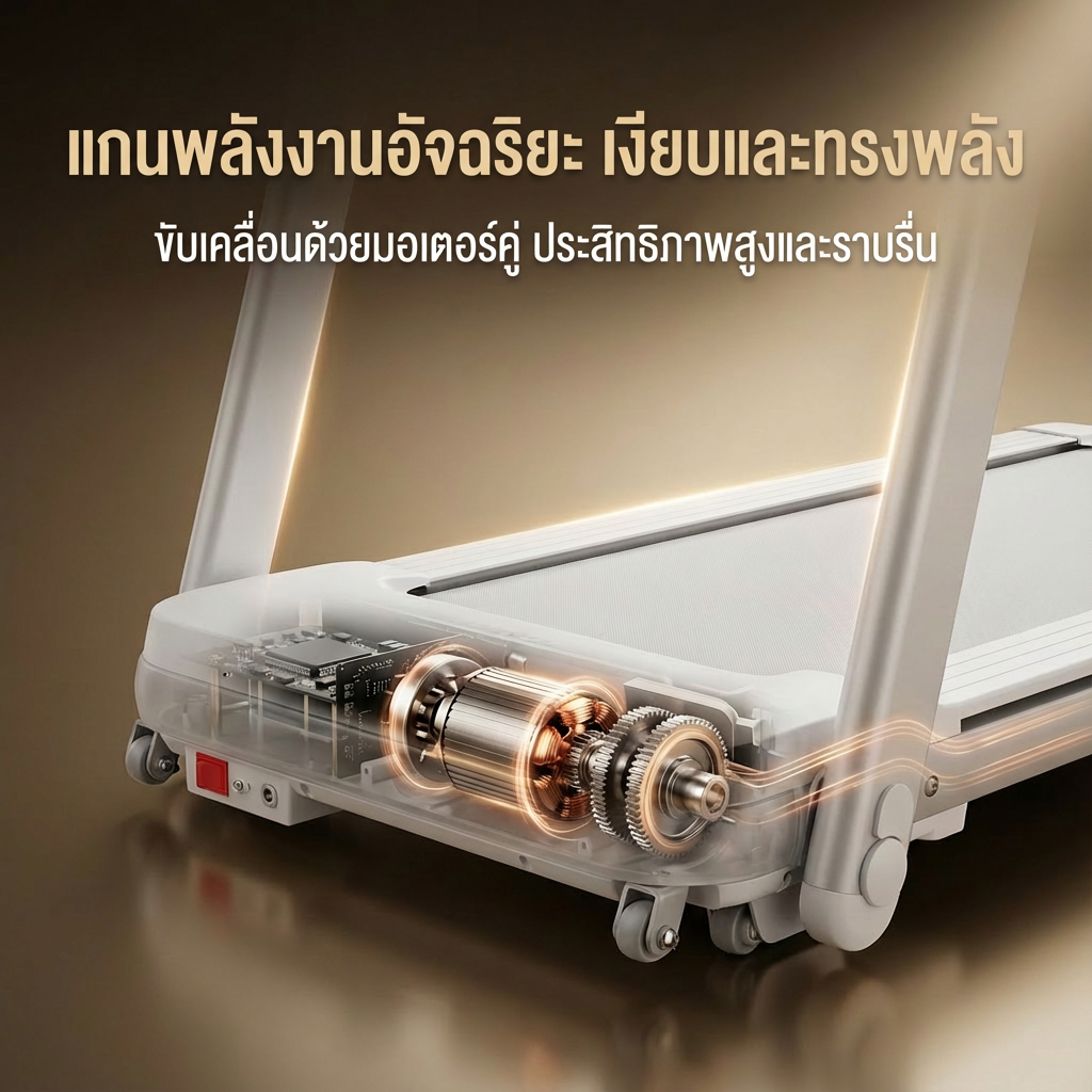 ลู่วิ่งไฟฟ้า U2 ลู่วิ่ง พับได้ มอเตอร์ 5.2HP ปรับความชันไฟฟ้า 20 ระดับ วัดอัตราหัวใจแบบพัลส์ที่มือจับ รูปที่ 5