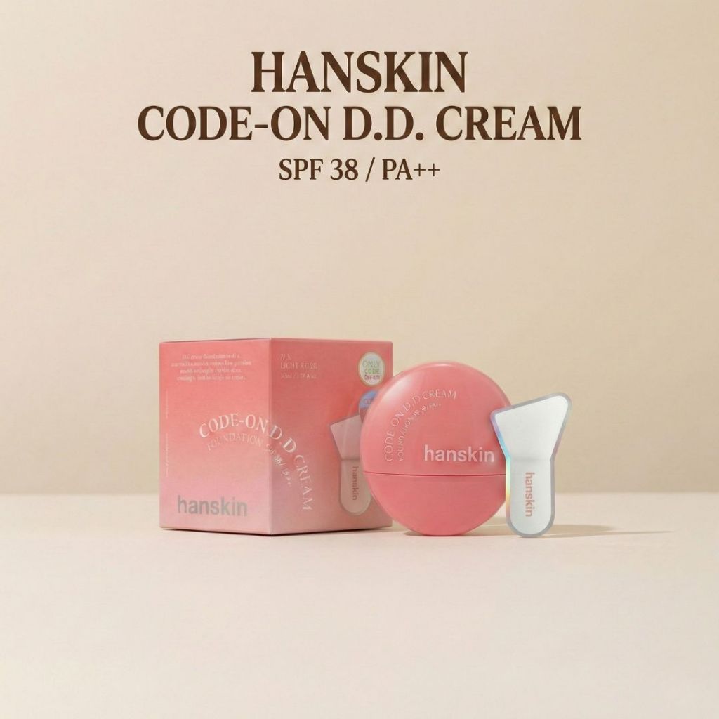 #พร้อมส่ง# Hanskin, Code-On D.D Cream Foundation #21N Light Beige