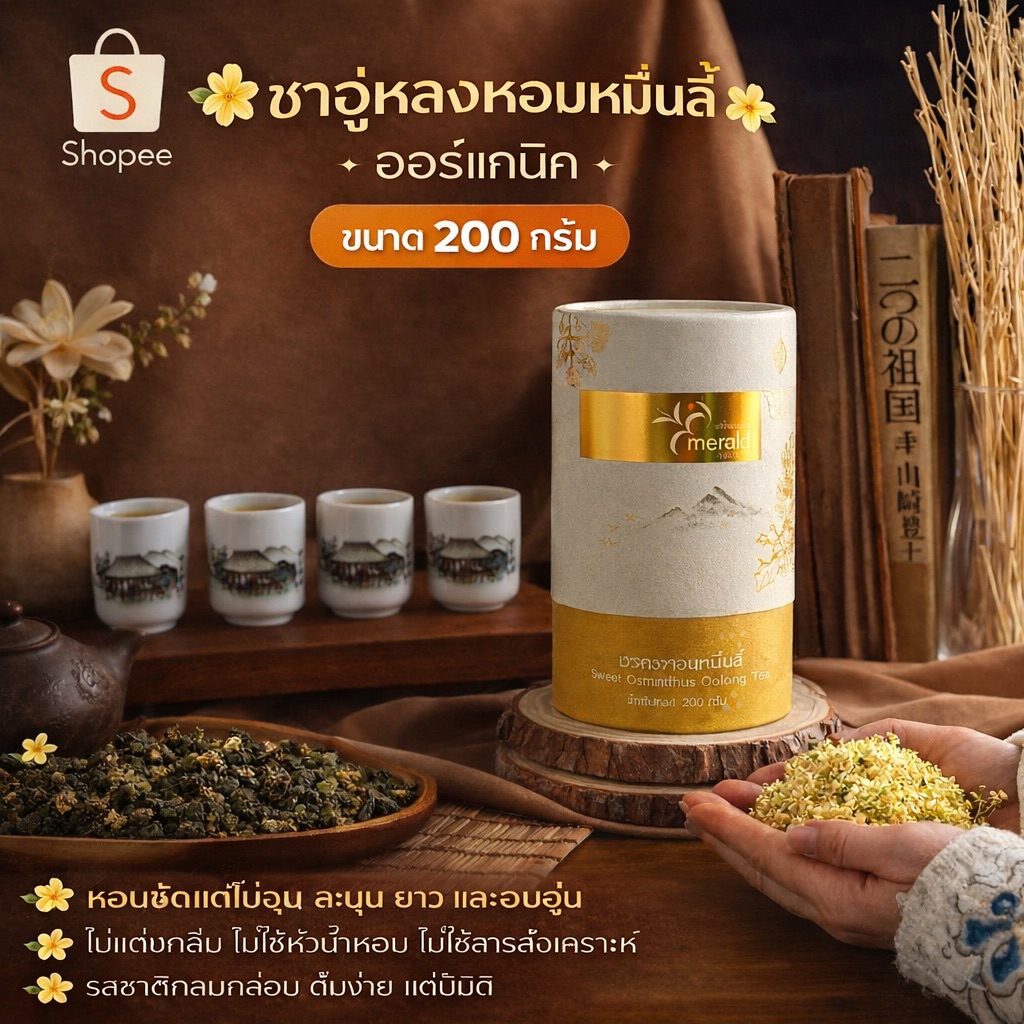 ชาอู่หลงหอมหมื่นลี้ ตราชาไทยมรกต ขนาด 200 กรัม ชาดอยแม่สลอง