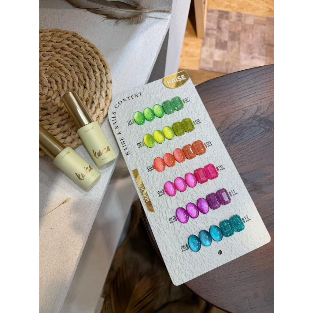 Neon jelly cateye Set 12สี ( KS1 ) Kaise x Nailscontent พร้อมชาร์จสำเร็จรูป