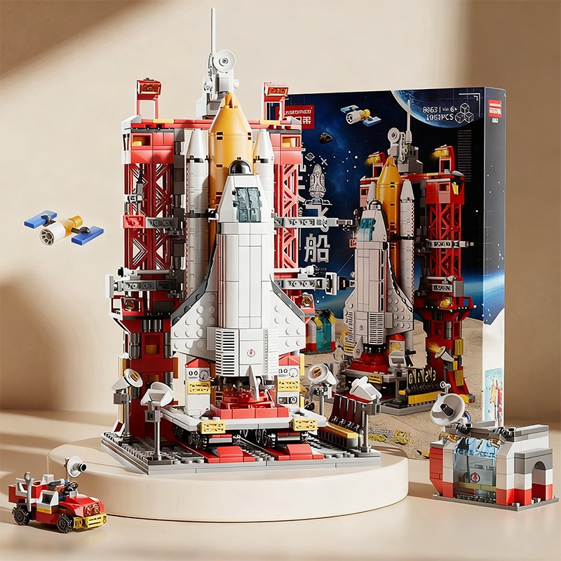 ตัวต่อ1000ชิ้น กระสวยอวกาศ จรวด ขนาดใหญ่ ของเล่นเด็ก ของขวัญเด็ก