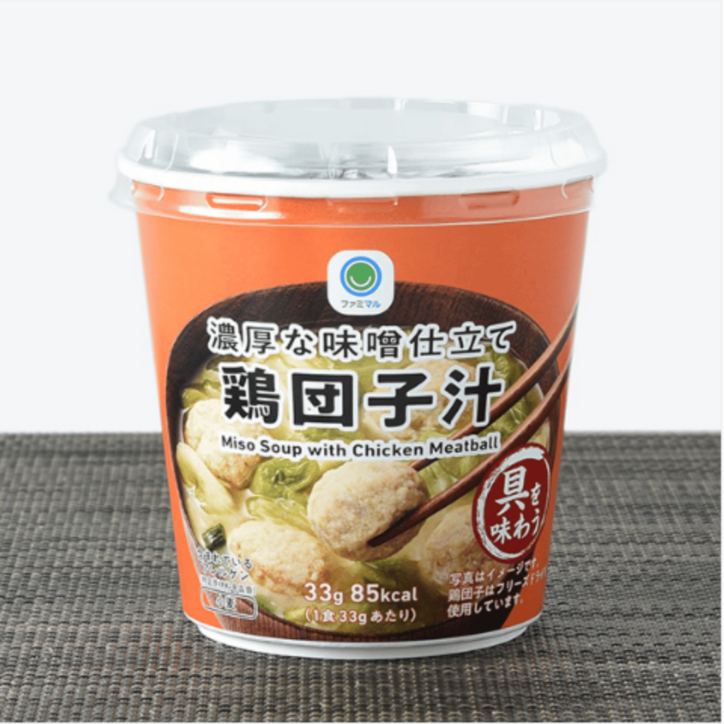 FamilyMart Rich Miso Chicken Meatball Soup Large Meatballs Japanese Instant Soup Cup Authentic