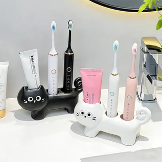 COD ที่วางแปรงสีฟันเซรามิก ทรงแอปเปิลน่ารัก มีช่องจัดเก็บ ไม่เจาะผนัง ครอบครัว ทนทาน ตกแต่งห้องน้ำ