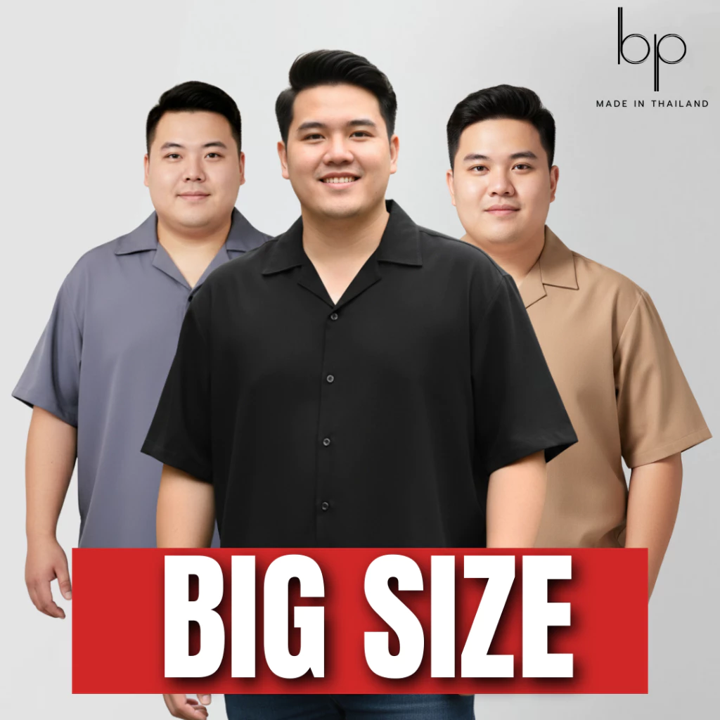 เสื้อเชิ้ตคนอ้วน15สี plus size อก46-50” ผ้านิ่มลื่นใส่สบายไม่ร้อน (2XL-4XL)