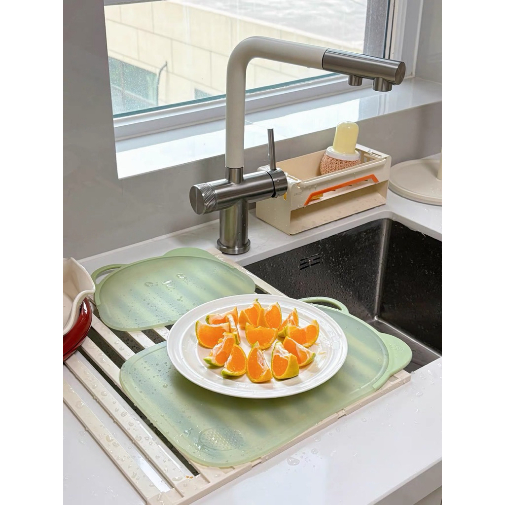 เขียงหั่นผัก ผลไม้ เขียงพลาสติก อเนกประสงค์ pp+TPR ขนาดใหญ่ มี 2 Size ให้เลือก - รูปที่ 6