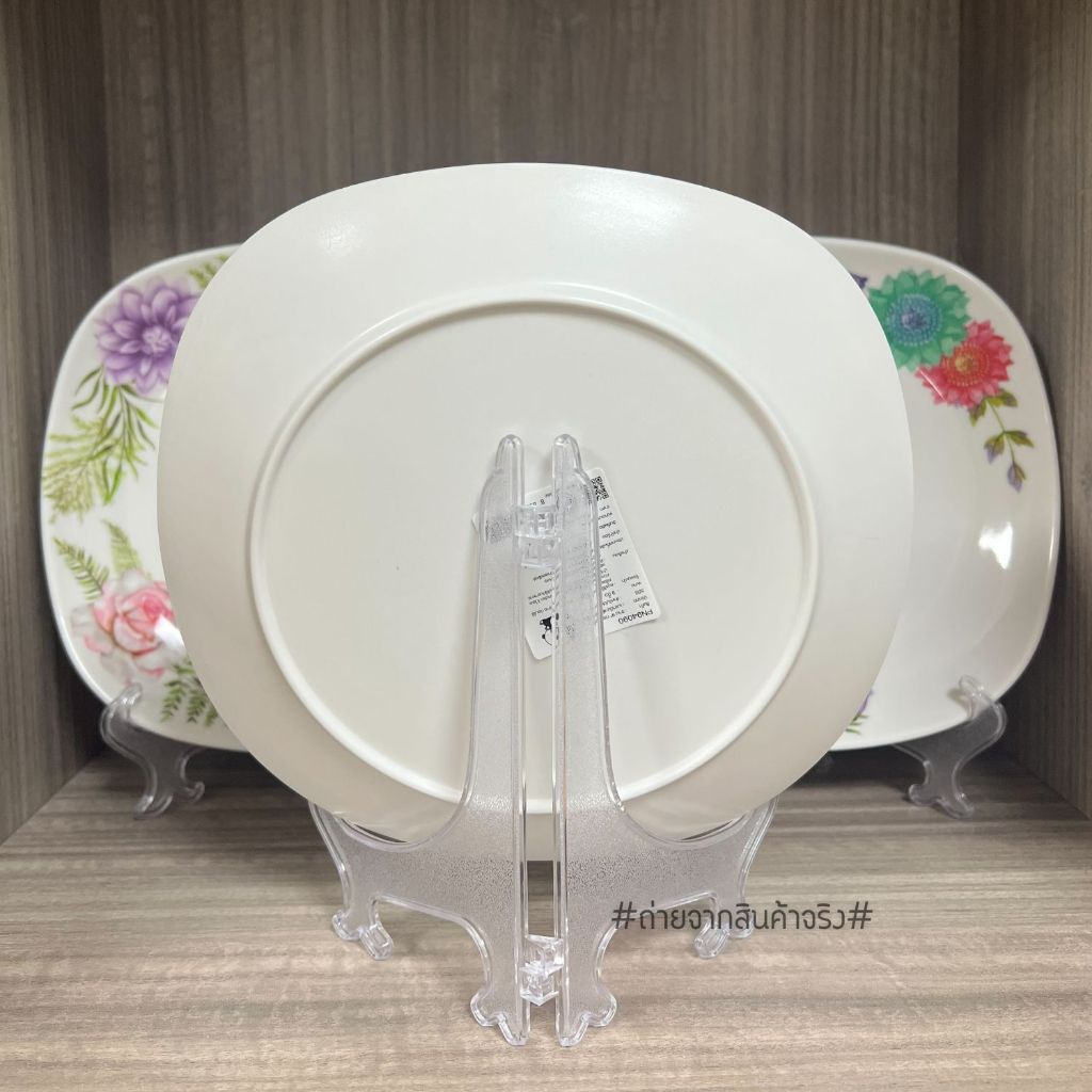 จานเมลามีน 9 นิ้ว ก้นลึก ทรงเหลี่ยม ลายดอกไม้ สีสวย เนื้อหนา คุณภาพดี(ชุด 6 ใบ)(พร้อมส่งจากไทย) - รูปที่ 2