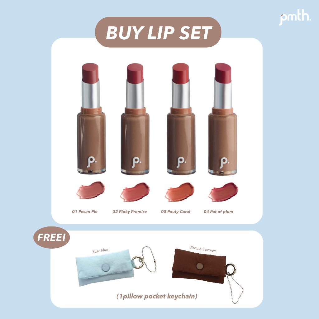 [SET 4 สี] PMTH. Glow To Go Lip Balm ลิปบาล์มมีสี เนื้อโกลว์ ฉ่ำสวยแบบสุขภาพดี
