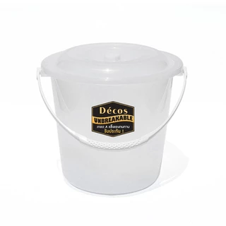 Decos ถังน้ำพลาสติกหูหิ้ว 3 ลิตร พร้อมฝา รุ่น 306A สีขาว |BAI|