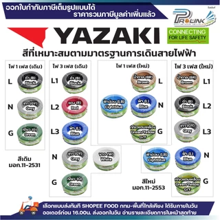 (ราคาต่อ1เมตร ตัดยาวต่อเนื่อง ) THAI YAZAKI สายไฟ THW ทองแดง แกนเดี่ยว แข็ง 1.5 / 2.5 / 4 / 6 sqmm มอก. ไทย ยาซากิ