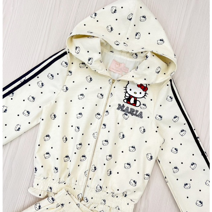 (มี3XL) สีครีม Cozy Creammy Set เซ็ต 2 ชิ้น เสื้อ jacket มีฮู้ดแขนยาวซิปหน้าผ้าลูกฟูกงานปัก + กางเกงขาสั้นจั๊ม - รูปที่ 7