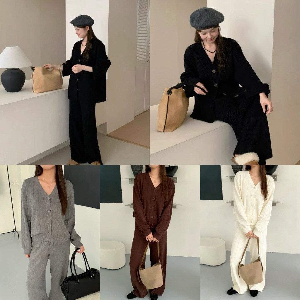 knitting set ชุดเซ็ตไหมพรม แขนยาว airport  look