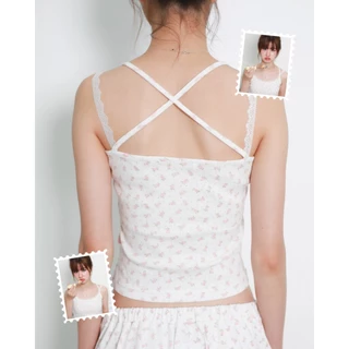 kome.offi เสื้อสายเดี่ยวลายดอก รุ่น roselyn tank top