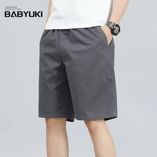 BU กางเกงขาสั้นผู้ชาย เนื้อผ้าดีผ้าcotton100% กางเกงลำลองมียางยืดและเชือก มีไซส์L-3XL
