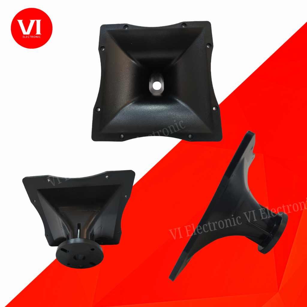 ปากลำโพงเสียงแหลมแป้น PA 10x10 คอ 1 นิ้ว รับประกัน 1ปี