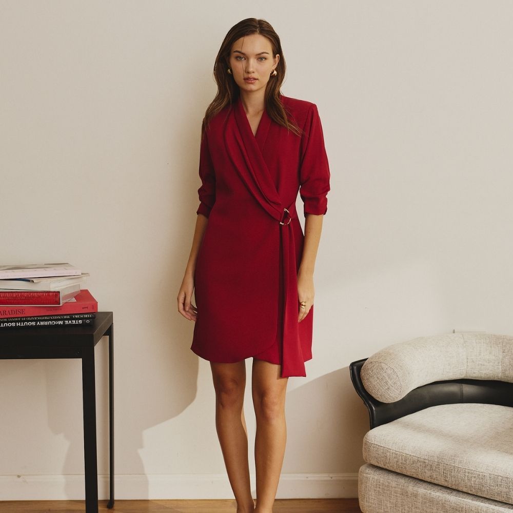 MAVE เดรสรุ่น Solistra dress suit สี BERRY RED