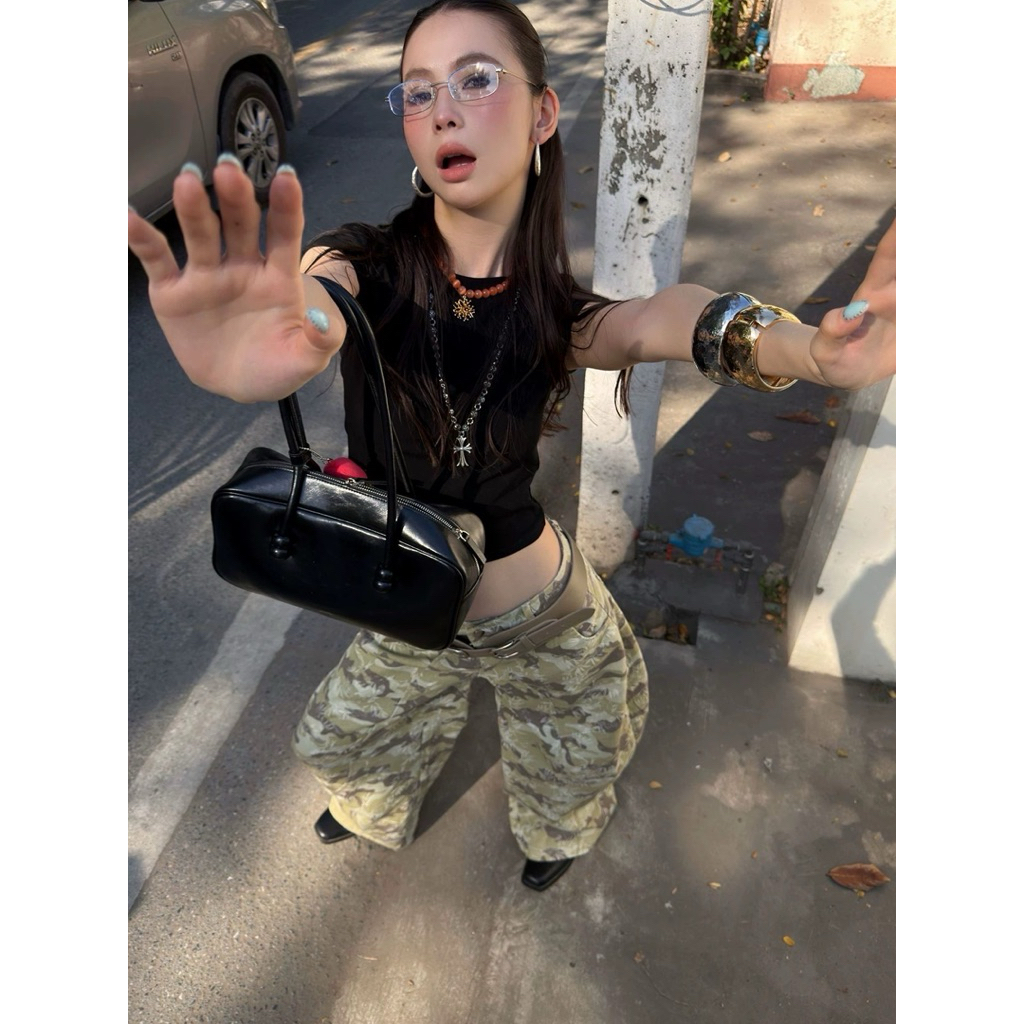 𝗪𝗜𝗡𝗡𝗬 𝗨𝗥𝗕𝗔𝗡 𝗔𝗥𝗠𝗬 𝗝𝗘𝗔𝗡𝗦🪖🩶(SML 790฿) onseason ไอเท็มเด็ด พร้อมเสิร์ฟ กางเกงยีนส์ลายทหารทรงบอลลูน ทรงนี้ฮิตตลอดกาล สวยเก๋ - รูปที่ 5