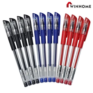 แพ็ค 10 ชิ้น ปากกาเจล หัวปกติ/หัวเข็ม 0.5mm สีน้ำเงิน แดง ดำ