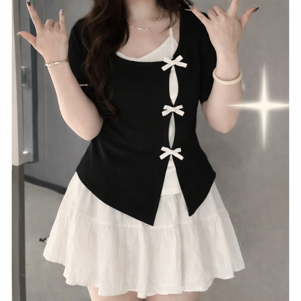 เสื้อยืดแฟชั่นสไตล์สาวอวบเน้นความสบายและความเก๋ไก๋ รหัสสินค้า 851