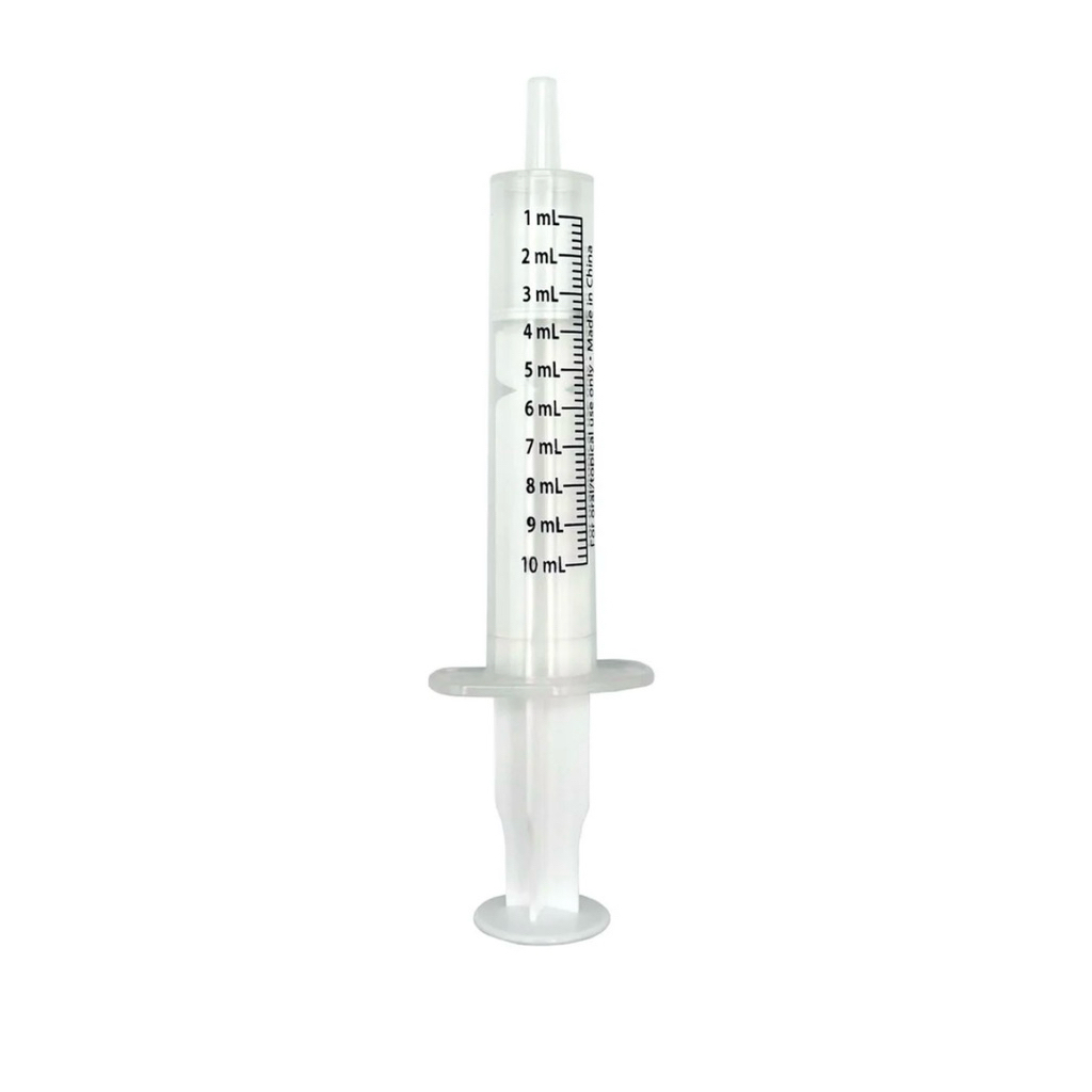 ไซริงค์ป้อนอาหาร / ยา แบบฆ่าเชื้อใช้ซ้ำได้ Apothecary Products Oral Syringe ขนาด 10ML No Rubber Plunger จากอเมริกา