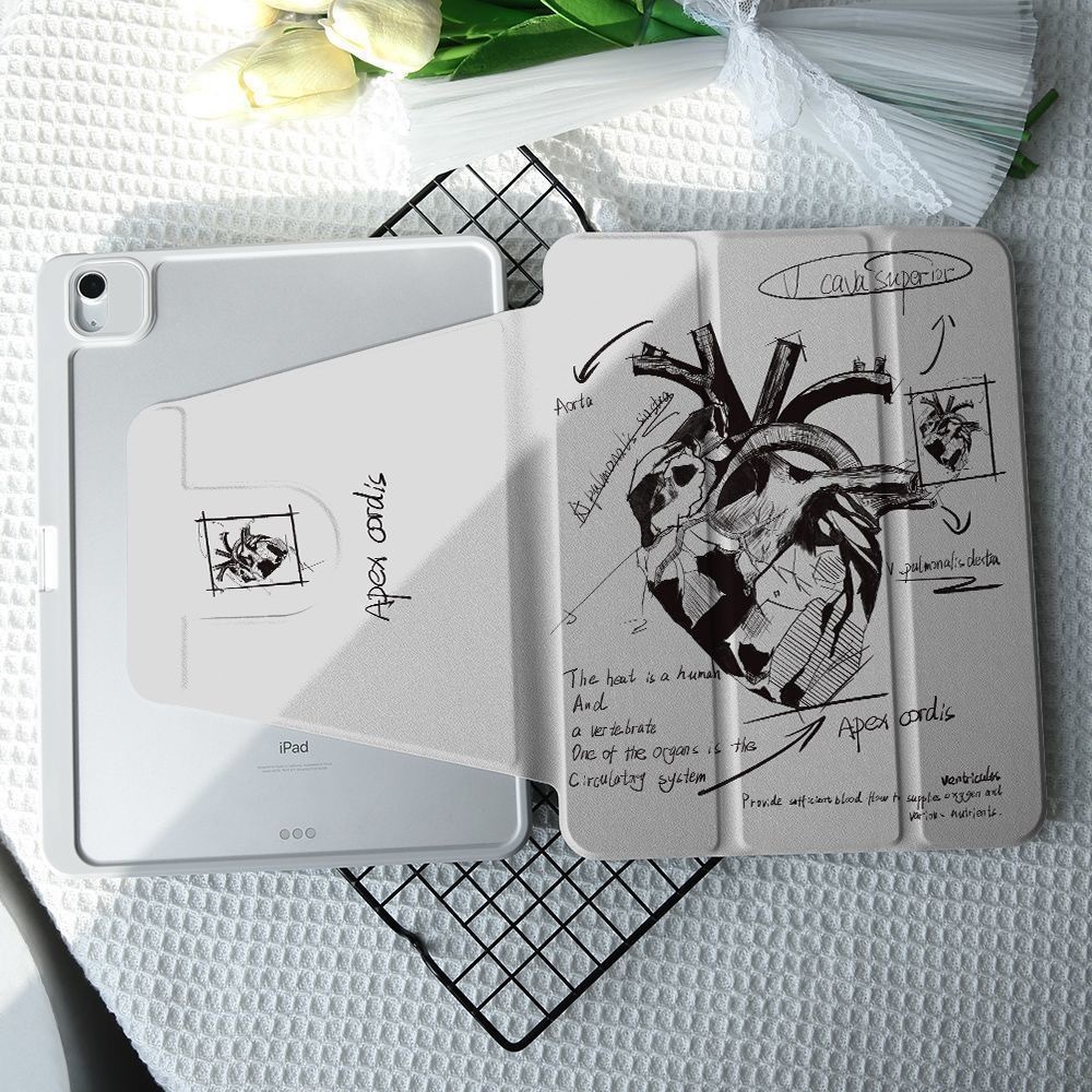 💫พร้อมส่ง💫เคสไอแพด Gen11 หมุนได้ 360° หัวใจ ลายเส้น มีที่ใส่ปากกา iPad Gen10 Air7 Air6 Pro12.9 2025