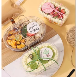 Bakery D'VER กล่องมูสเค้ก 500ml (W150), 280ml(W092), 300ml(W131) กล่อง PET พลาสติกใส่สลัด บานอฟฟี่ ทิรามิสุ เบเกอรี่
