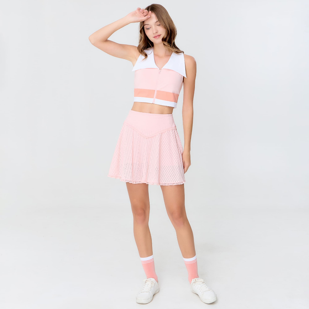Janesuda x Wakingbee Jane Bra สปอร์ตบราคอปก ซิปหน้า ทรงคร็อป สีคัลเลอร์บล็อก ผ้า “CoolFit” เย็น แห้งไว กันยูวี ราคา ถูกที่สุด ดีลบีเคเค แกลเลอรีภาพที่ 7