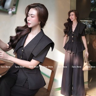 ชุดเซ็ท ชุดทำงานสีดําพื้นฐานนําความงามคลาสสิกและหรูหรา #H008