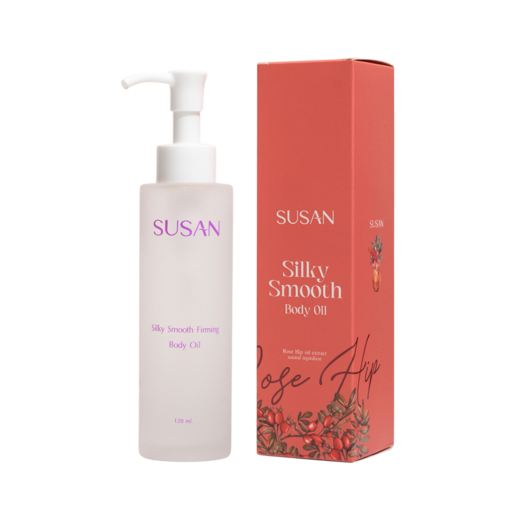Susan Sillky Smooth Body Oil (120 ml) น้ำมันบำรุงผิวกายให้เนียนนุ่ม กลิ่นหอม ซึมง่าย ไม่เหนียวเหนอะ