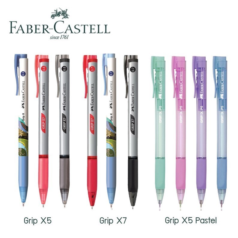 ปากกาลูกลื่น Faber-Castell GRIP X5 และ X7 ขนาด0.5และ0.7มม. (ราคาต่อ 1 ด้าม)