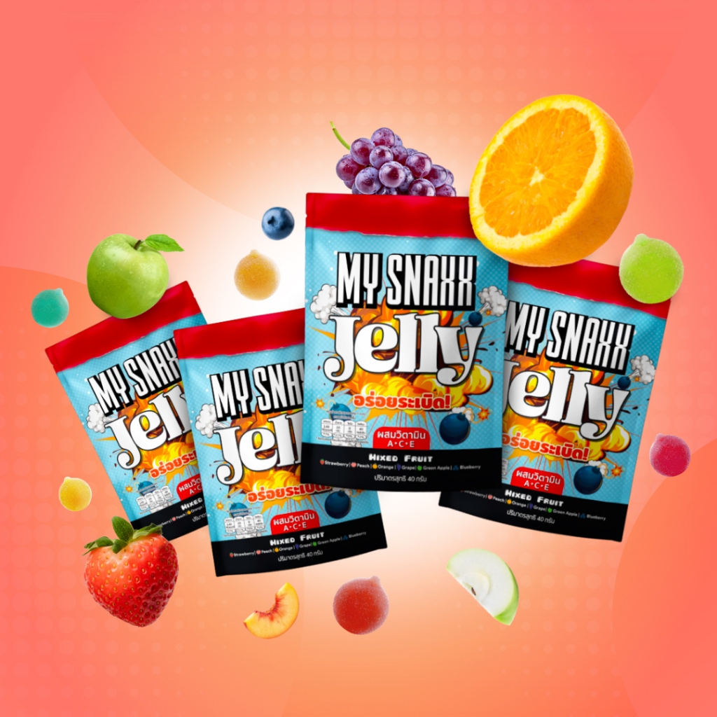 MY SNAXX เยลลี่ผสมวิตามิน รสผลไม้รวม ตรา มาย สแน็คซ์ 40g