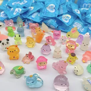 สัตว์จิ๋วสุดน่ารัก 50 ตัวพร้อมส่ง กล่องสุ่มเรืองแสงในที่มืด คละแบบ ของเล่นสัตว์การ์ตูนสมจริงสำหรับเด็ก