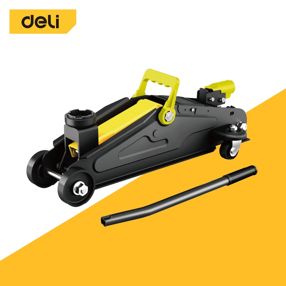 Deli แม่แรงตะเข้ แม่แรงแบบพกพา ขนาด 2 ตัน ออกแบบเพื่อการหมุน 360° แข็งแรง ทนทาน Hydraulic Jack