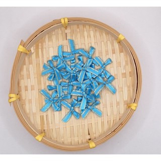 โบว์จิ๋วโบว์ผ้าขอบทองขนาด7มิล 100ชิ้นต่อห่อราคา40