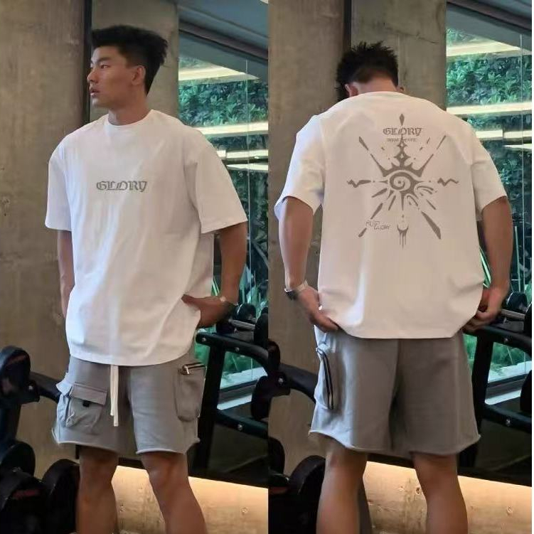 (ผ้าฝ้าย 100%) Luvoro 2026 Cotton ย้อนยุค oversize T-shirt เนื้อผ้านุ่มระบายอากาศดี แขนสั้น สีดำและสีขาว เสื้อยืดแขนสั้น - รูปที่ 3