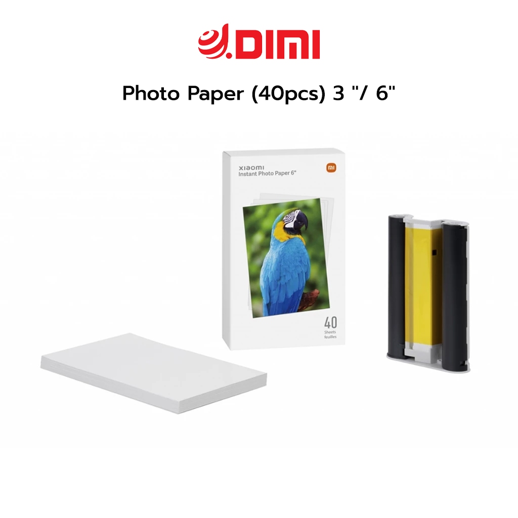 Xiaomi Photo Paper (40pcs) เสียวหมี่ กระดาษโฟโต้ สำหรับเครื่องปรินท์รุ่น 1S ขนาด 3 นิ้ว/6 นิ้ว