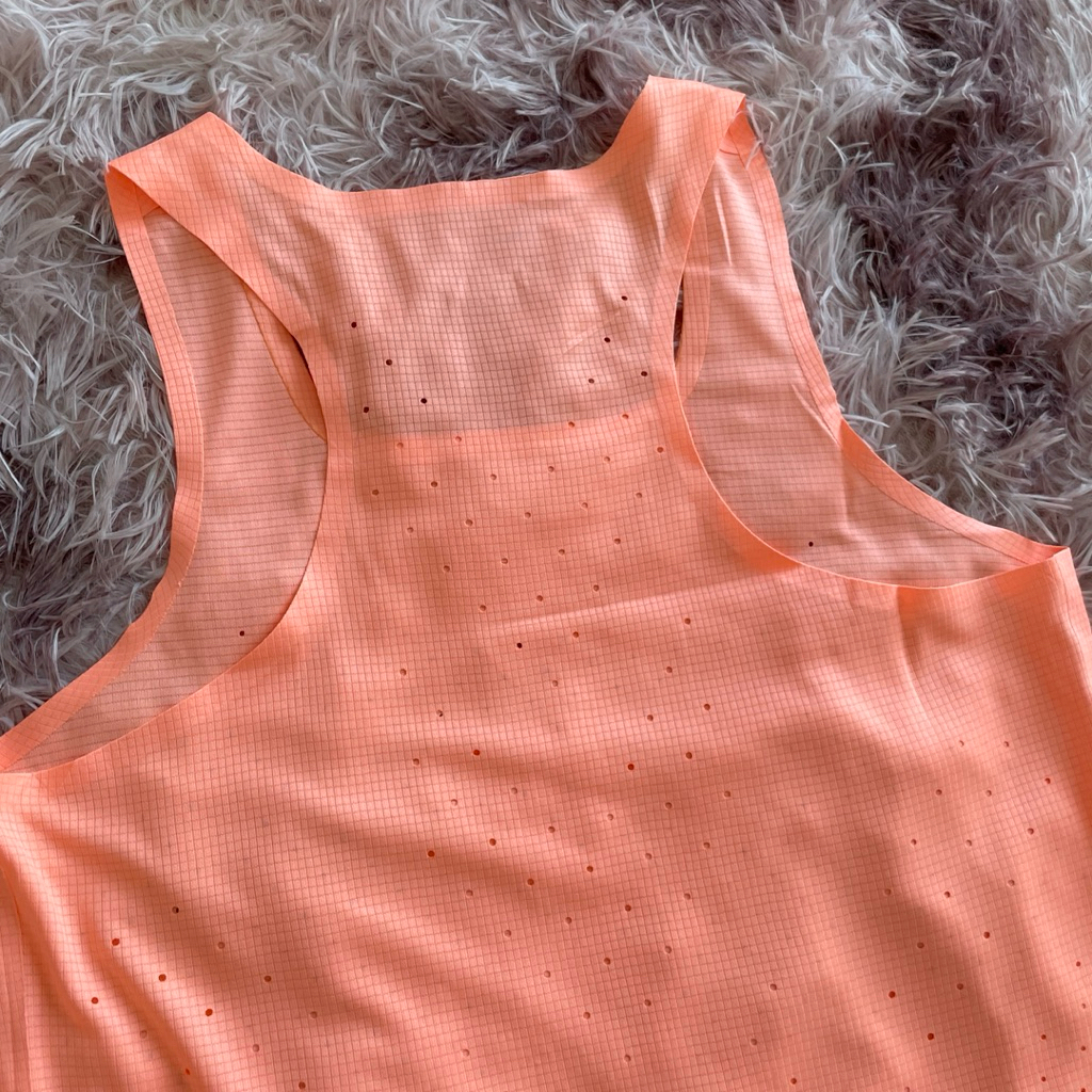 เสื้อกล้ามวิ่งงานอัดกาวไร้ตะเข็บผ้าไมโครลายตารางบางเบาแห้งไว - รูปที่ 7