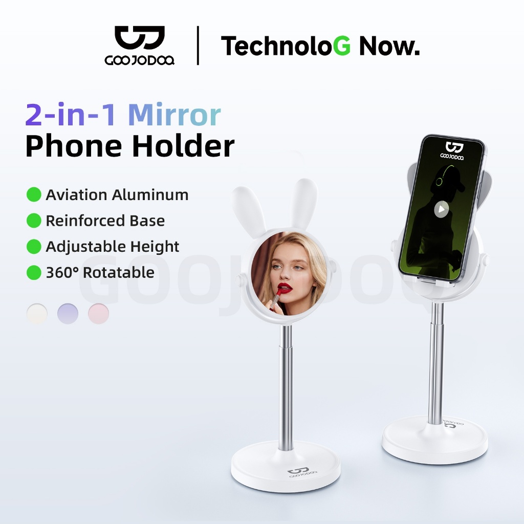 GOOJODOQ Phone Holder ขาตั้งโทรศัพท์มือถือ  พับได้ ปรับมุมได้ ฐานยึดสุญญากาศที่แข็งแกร่ง
