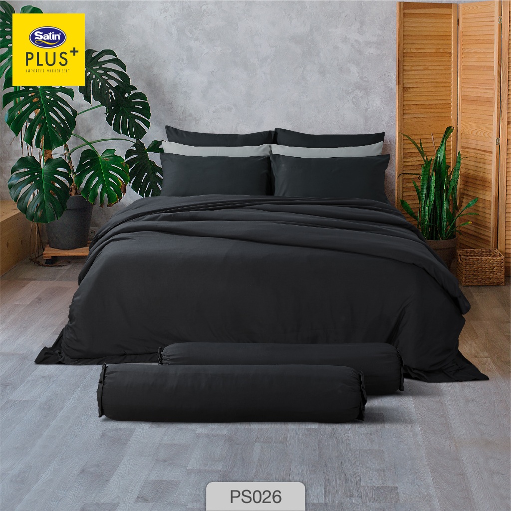 Satin Plus ใหม่นุ่มมาก ชุดผ้าปูที่นอน 3.5 ฟุต 3 ชิ้น + ผ้านวม60"x80" PS026