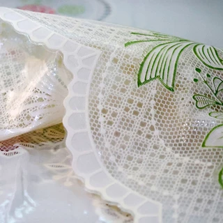 ผ้าปูโต๊ะ PVC ลายลูกไม้สีฟ้า ทรงสี่เหลี่ยมผืนผ้า กันน้ำ กันน้ำมัน ทนความร้อน ใช้กับโต๊ะอาหาร โต๊ะกลาง บ้าน งานเลี้ยง