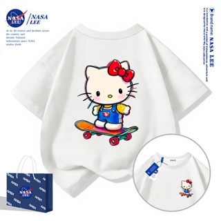 【ส่งวันนี้】เสื้อยืดแขนสั้นเด็กผู้หญิง NASA ผ้าฝ้ายนุ่ม ทรงหล…