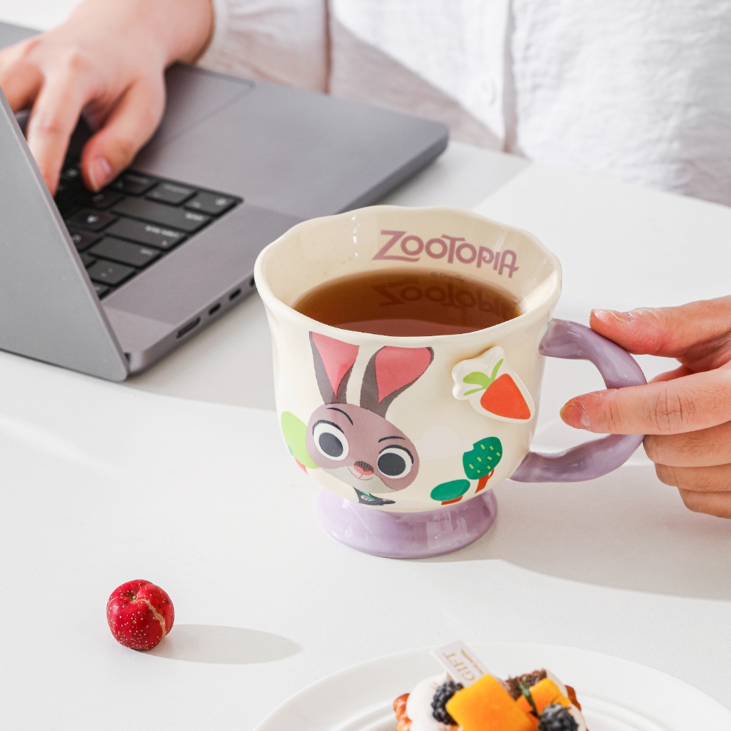 【ลิขสิทธิ์แท้】ซูโตรเปีย Zootopia แก้วเซรามิก 380ml 🦊🐰 จูดี้/นิค ลายน่ารัก พร้อมกล่องสวย ใช้เองหรือให้เป็นของขวัญ - รูปที่ 3