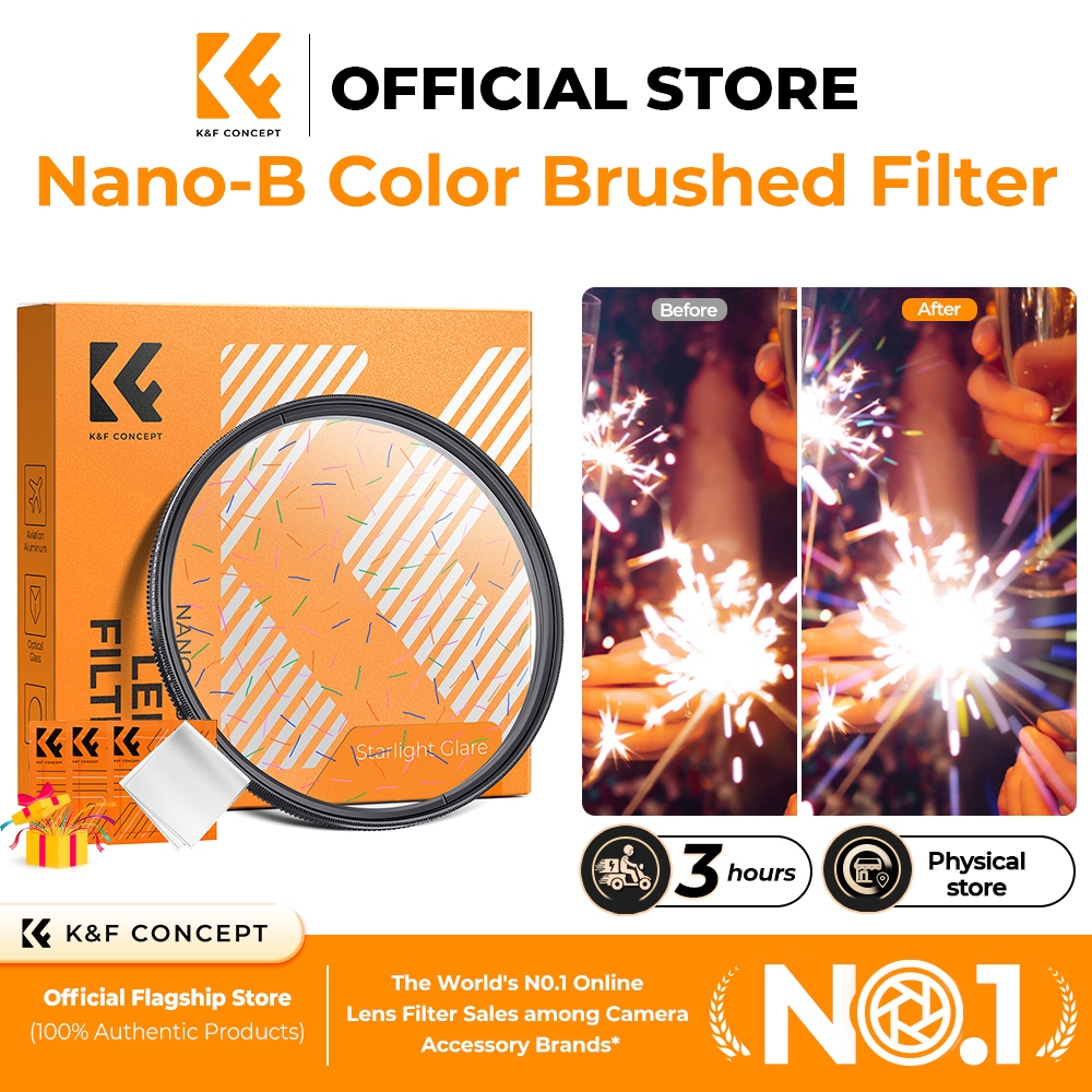 K&F CONCEPT Color Brushed Filter Ultra-thin Frame Optical Glass Comes with 3 Cleaning Cloths
