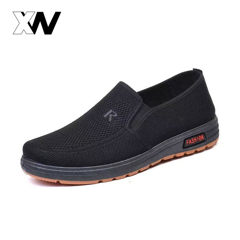 XWbrand   รองเท้าสวมใส่ง่ายสำหรับเดินทางและผ่อนคลาย จัดส่งจากไทย รองเท้าวิ่งผ้าตาข่ายผู้ชาย กันเหงื่